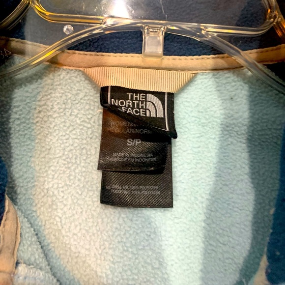Women’s Small The North Face Two Toned Blue Fitted Fleece Full Zip Jacket - Picture 3 of 7